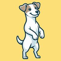 Jack Russell Terrier Dog stands on hind legs illustration vector