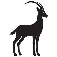 Doe goat illustration in black and white vector