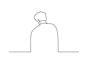 unhappy sad lonely fired man tragedy line art vector