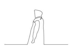 hoodie jacket hidden person profile pose line art vector