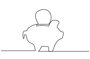 pig toy coin collection box toy line art vector