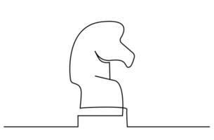 chess horse piece strategy line art vector