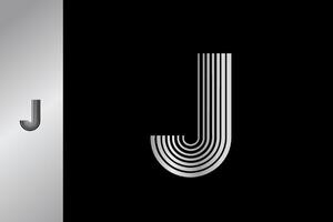 letter j dynamic line road logo design vector