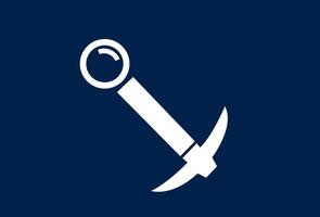 ax magnifier research mining archeology find search icon design vector