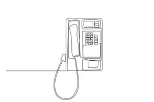 classic old phone outside communication object gadget line art design vector