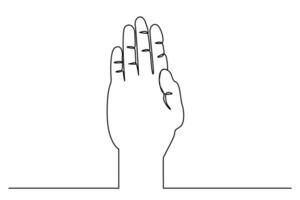 human hand five fingers palm hello stop vote sign vector