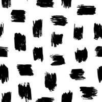 Aesthetic Contemporary printable seamless pattern with abstract line, dot, shape brush stroke in black and white colors. Boho background in minimalist style vector