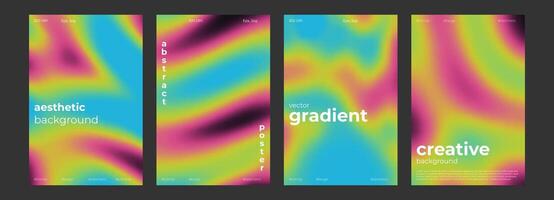 Thermal map abstract gradient cold and warm color background with infrared blurred pattern. Retro faded acid neon social media poster, stories highlight templates for digital marketing for stories vector