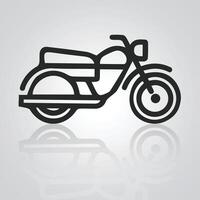 Motorcycle icons, vintage motorcycle, unique icons, and a bike logo with a silver background, Illustration vector