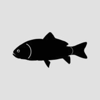 silueta pescado en blanco fondo, ilustración vector