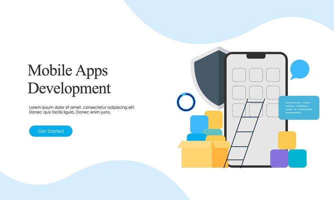 Landing page template for mobile app development