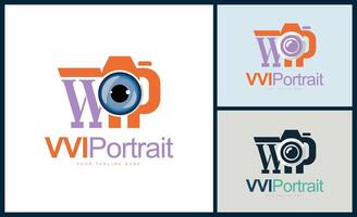 VVIP portrait Eyes Camera photograph studio logo design template for brand or company and other vector