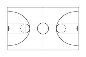 baloncesto formación junta, táctico tablero vector