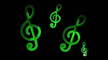 brillante bucle icono música, canción, musical instrumento efecto, negro antecedentes. video