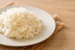 cooked rice on plate photo