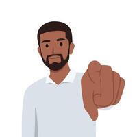 Young successful black businessman pointing finger at you smiling vector