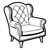 line illustration of furniture product, armchair vector