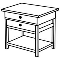 line illustration of furniture product, desk table vector