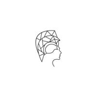 Human, brain, Simple thin line, outline thought process icon . vector