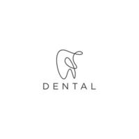 Dental Logo, Elegant Luxury with simple line art. vector