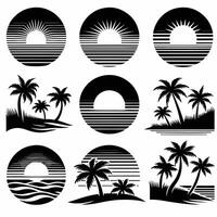 Retro Sunset Beach Vintage Design vector