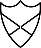 Shield made with simple minimalist lines vector