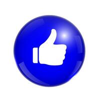 3d bubble with thumbs up. like illustration concept for social media vector