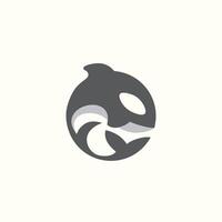 blue whale logo design forming a circle vector