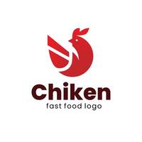 minimalist modern chicken logo design vector