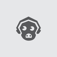 razor pig logo design using a headset vector