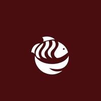 minimalist fish logo design forming a circle vector