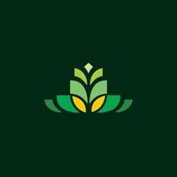 plant seed logo design in the shape of shoot leaves vector