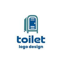 blue minimalist modern toilet logo design vector