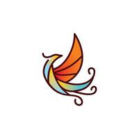 colorful modern bird logo design vector