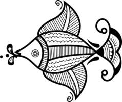 Animal outline for cute fish vector