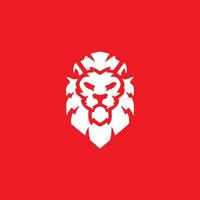 White tiger silhouette logo design on red background vector