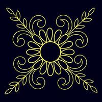 Hand drawn flat design flower outline vector