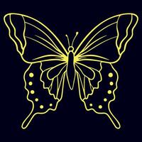 Elegant Butterfly Line Art Illustration vector