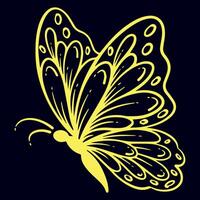 Elegant Butterfly Line Art Illustration vector