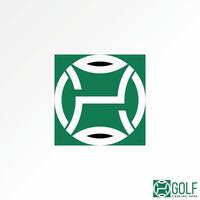 Logo design graphic concept creative premium stock abstract unique letter initial H or HO font tennis ball square. Related monogram typography vector