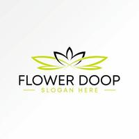 Logo design graphic concept creative premium stock abstract unique lotus flower sign yin yang line art out. Related monogram typography brand vector