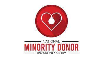 National Minority Donor Awareness Day is observed every year on August.banner design template illustration background design. vector