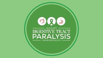 Digestive Tract Paralysis Awareness Month is observed every year on August.banner design template illustration background design. vector