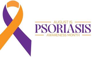 psoriasis awareness month is observed every year on August.banner design template illustration background design. vector