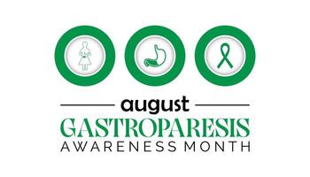 Gastroparesis Awareness Month is observed every year on August.banner design template illustration background design. vector