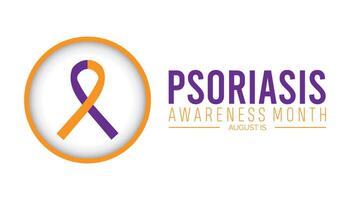 psoriasis conciencia mes es observado cada año en agosto.banner diseño modelo ilustración antecedentes diseño. vector