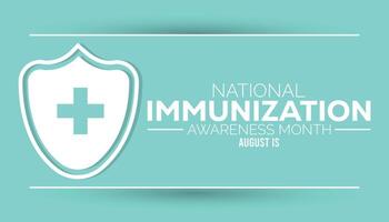 nacional inmunización conciencia mes es observado cada año en agosto.banner diseño modelo ilustración antecedentes diseño. vector