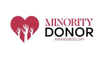 National Minority Donor Awareness Day is observed every year on August.banner design template illustration background design. vector