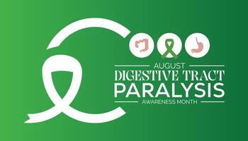 digestivo tracto parálisis conciencia mes es observado cada año en agosto.banner diseño modelo ilustración antecedentes diseño. vector