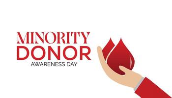 National Minority Donor Awareness Day is observed every year on August.banner design template illustration background design. vector